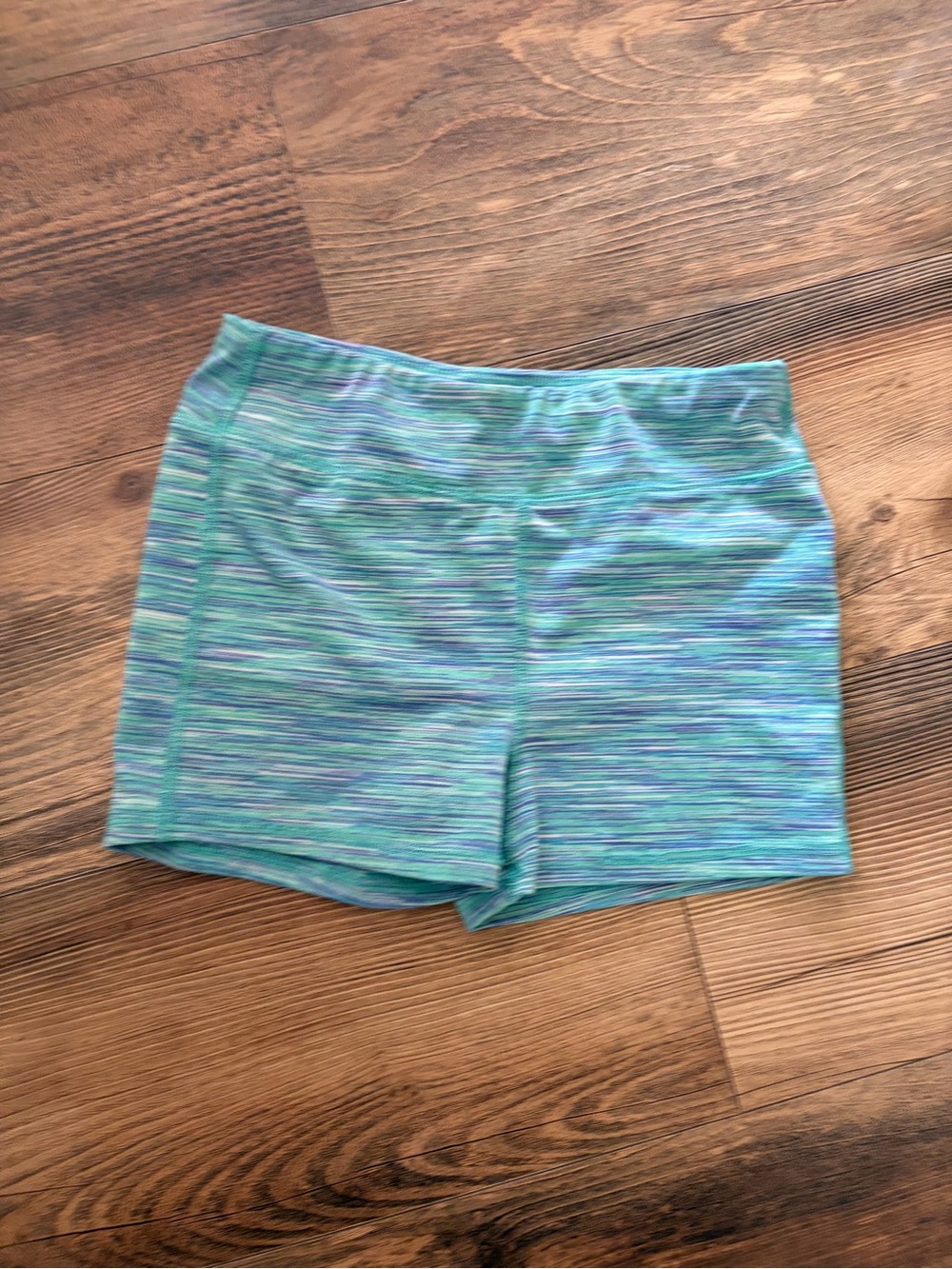 Girls' Teal Space-Dye Active Shorts